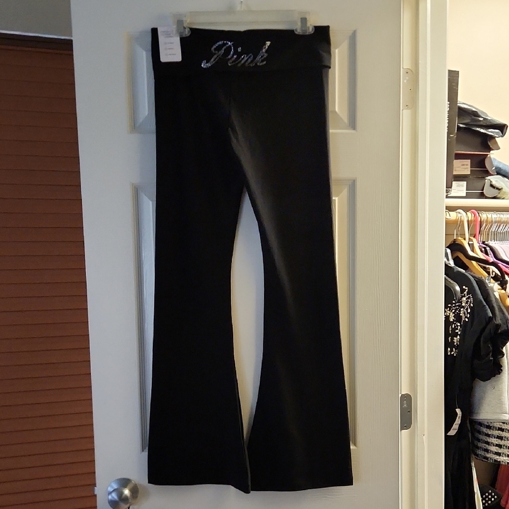 PINK Victoria's Secret Strech Foldover Flare Leggings